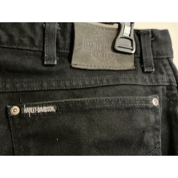 Vintage Harley Davidson Blacked Out Jeans Mens 40x32 Heavy Denim Relaxed Fit - Picture 3 of 8